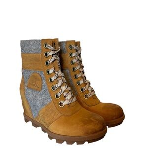 Sorel Lexie Wedge Boots for Ladies - Camel Brown - Women’s Size 5 NWOB
